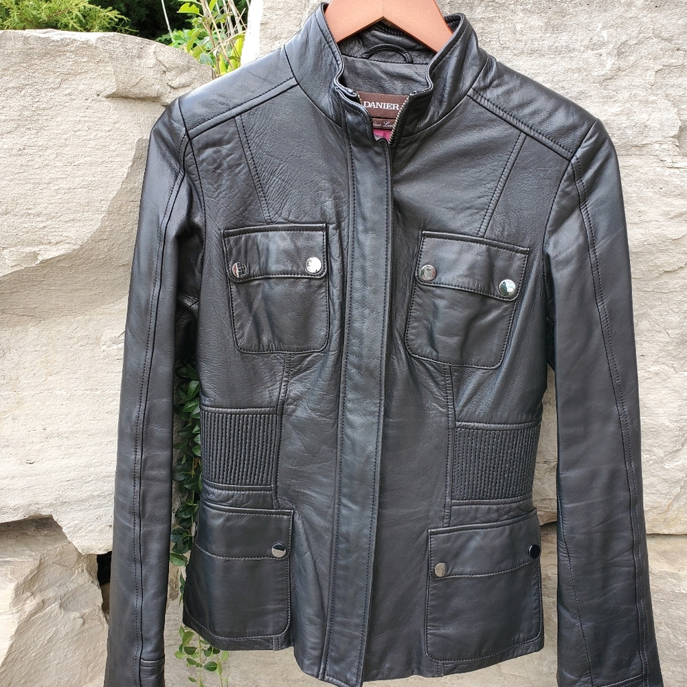 Danier Black Italian Leather Jacket